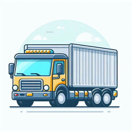 Cargo truck. Freight transportation. Vector illustration in flat styleのイラスト素材