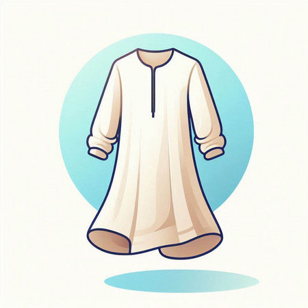 Illustration of a women's long dress on a white background.のイラスト素材