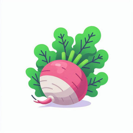 Radish vector illustration. Vegetable icon isolated on white background.のイラスト素材