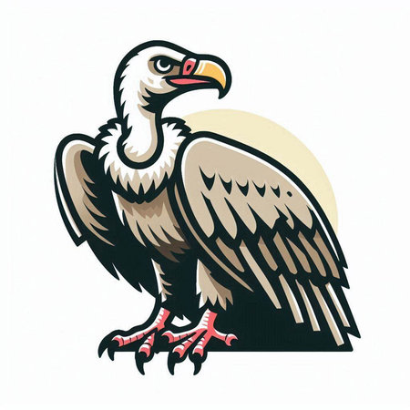 Illustration of a vulture on a white background. Vector illustration.のイラスト素材