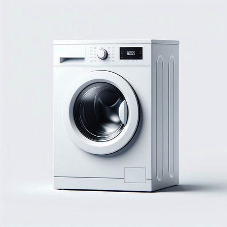Washing machine on a white background. 3d render. Isolatedのイラスト素材