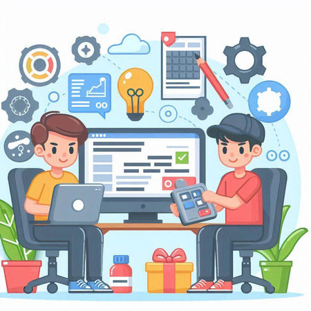 Flat design modern vector illustration concept of online education, e-learning, e-learning, distance learning, home schooling.のイラスト素材