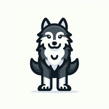 Illustration of a wolf head mascot isolated on a white background.のイラスト素材