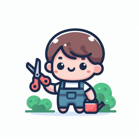 Illustration of a blue skirt with a belt on a white backgroundのイラスト素材