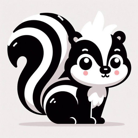 Cute cartoon skunk. Vector illustration of a skunk.のイラスト素材