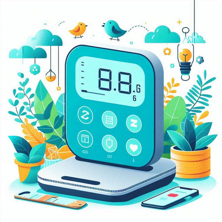 Smart home control system. Digital thermostat on mobile phone. Vector illustrationのイラスト素材