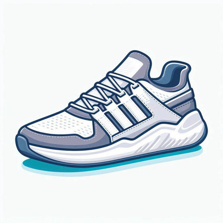 Sneakers. Vector illustration of a pair of sport sneakers.のイラスト素材