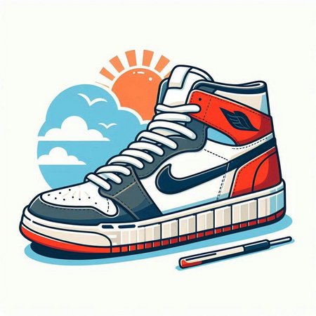 Sneakers. Sneakers on a white background. Vector illustration.のイラスト素材