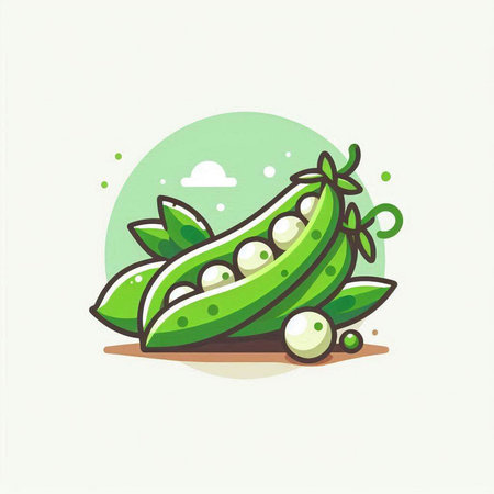 Peas vector illustration. Pea icon. Pea icon.のイラスト素材