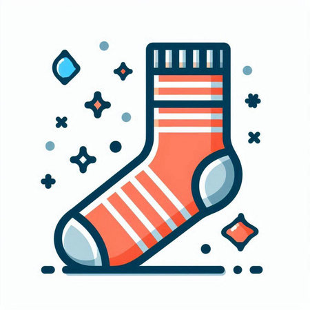 Christmas sock filled line icon, vector illustration, eps 10.のイラスト素材