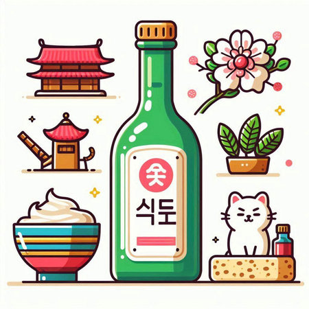 Chinese tea set. Traditional chinese tea ceremony. Vector illustration.のイラスト素材