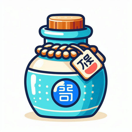 Illustration of a jar of tea with a label. Vector illustration.のイラスト素材