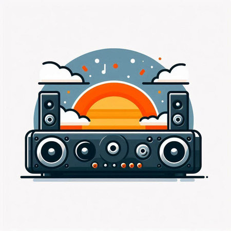 Music party background. Vector illustration in flat design style. EPS10のイラスト素材