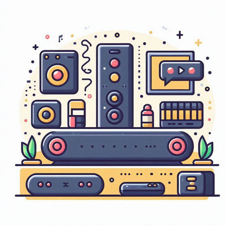 Modern flat design concept of sound system. Vector illustration in a modern style.のイラスト素材