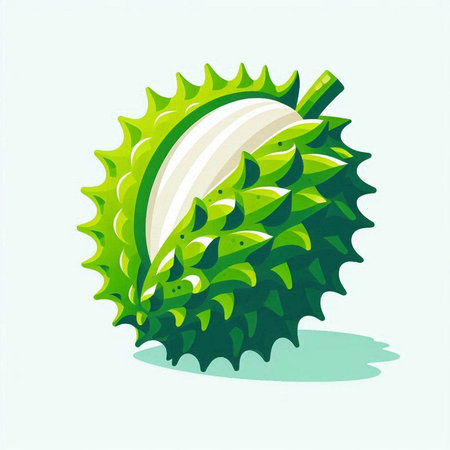 Illustration of a durian on a white background. Vector illustrationのイラスト素材