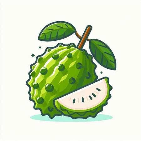 Custard apple vector illustration. Custard apple icon.のイラスト素材
