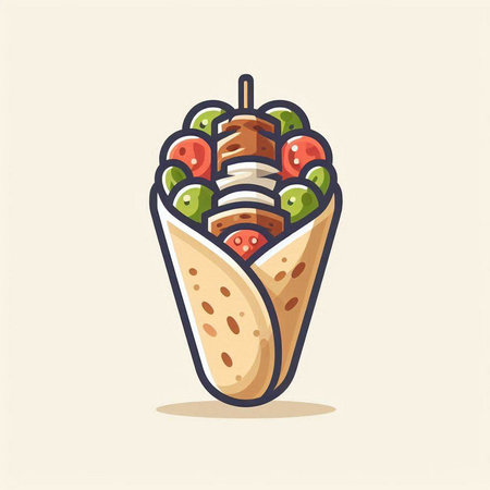 Illustration of kebab in a flat style. Vector illustrationのイラスト素材
