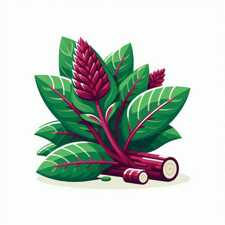 Beetroot vector illustration isolated on white background. Fresh beetroot with leaves.のイラスト素材