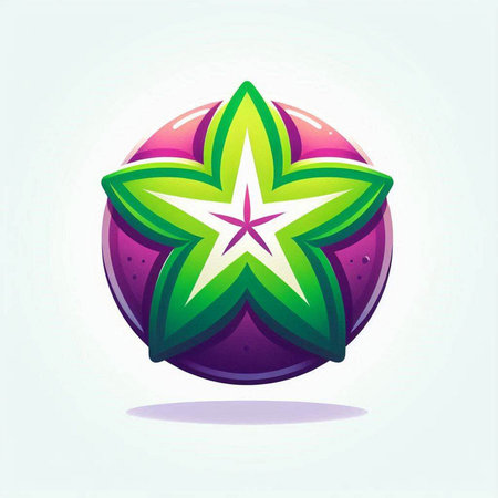 Colorful abstract star icon on a white background. Vector illustration.のイラスト素材