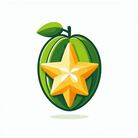 Star fruit isolated on white background. Vector illustration. Eps 10.のイラスト素材