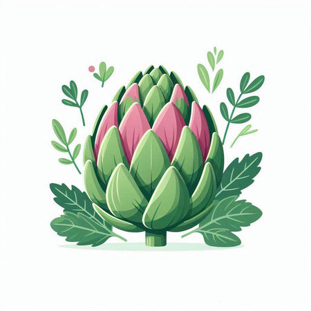 Artichoke vector illustration. Isolated artichoke on white background.のイラスト素材