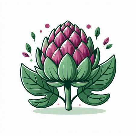 Artichoke flower on a white background. Vector illustration for your designのイラスト素材