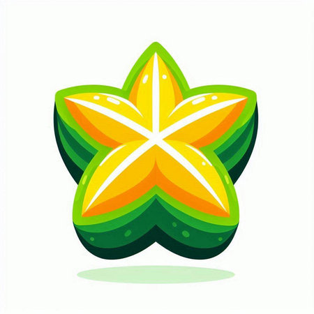 Star fruit icon. Vector illustration. Isolated on white background.のイラスト素材