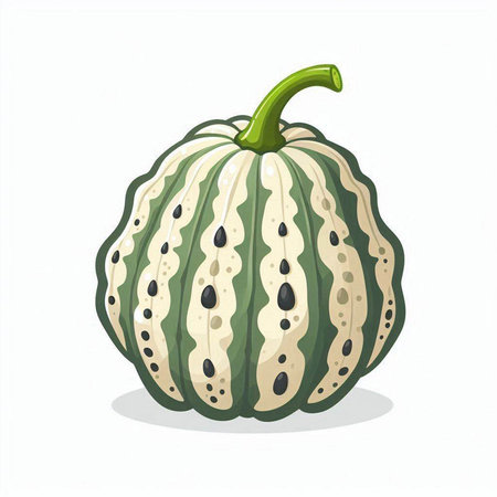 Pumpkin on a white background. Vector illustration of a pumpkin.のイラスト素材