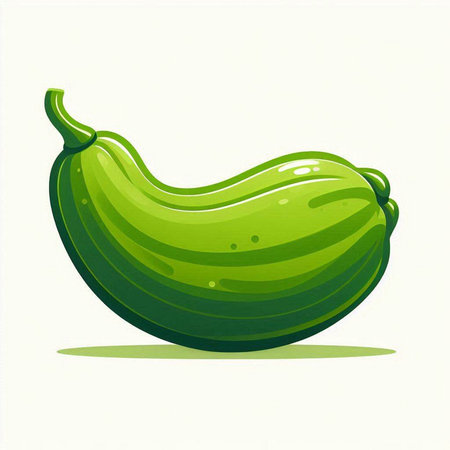 Illustration of a green zucchini on a white background.のイラスト素材