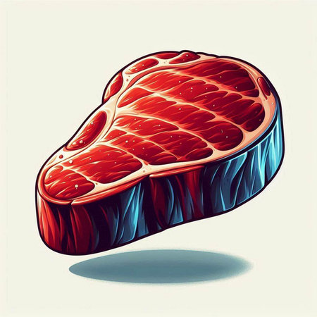 Illustration of beef steak on white background, vector eps10のイラスト素材