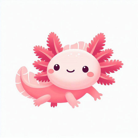 Cute cartoon pink dragon isolated on white background. Vector illustration.のイラスト素材
