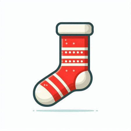 Christmas sock icon. Flat illustration of christmas sock vector icon for web designのイラスト素材