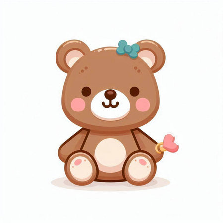 Cute teddy bear isolated on white background. Vector illustration.のイラスト素材