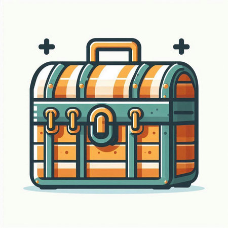 Vector illustration of a suitcase. Isolated on a white background.のイラスト素材