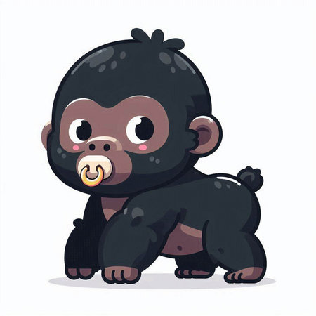 Chimpanzee isolated on a white background. Vector illustration.のイラスト素材