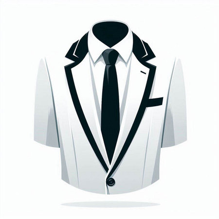 Illustration of a tuxedo with a tie on a white backgroundのイラスト素材