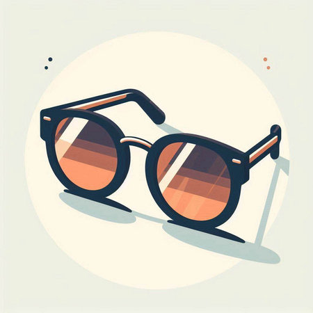 Sunglasses icon. Vector illustration in flat style. Sunglasses icon.のイラスト素材