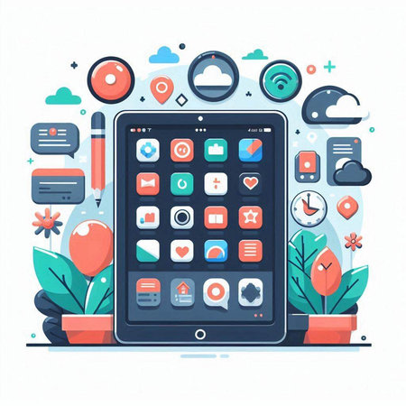 Towel and cosmetics for body care. Vector illustration in flat styleのイラスト素材