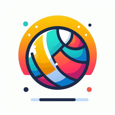 Volleyball icon, vector illustration. Flat design style, pixel perfect, editable stroke.のイラスト素材