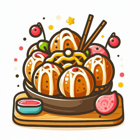 Illustration of japanese food - kimchi. Vectorのイラスト素材