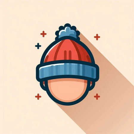 Winter hat icon. Flat illustration of winter hat icon for web designのイラスト素材