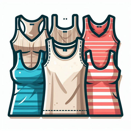 T-shirt and tank top vector illustration isolated on white background.のイラスト素材
