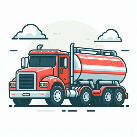 Cement truck on white background. Vector illustration in flat style.のイラスト素材