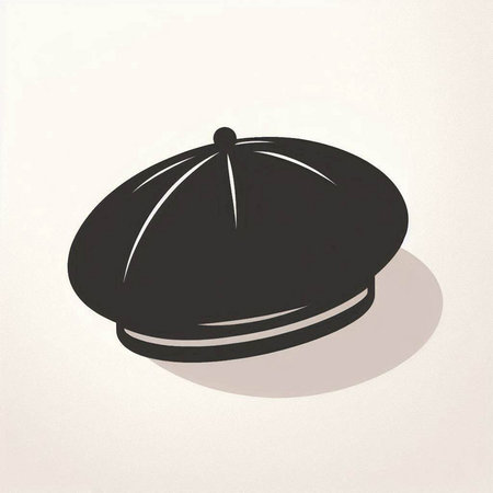 Illustration of a cap with shadow on a light background, vectorのイラスト素材