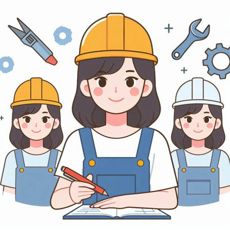 Vector illustration of a mechanic with a wrench in his hands. Mechanic with tools.のイラスト素材