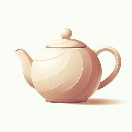 Teapot isolated on the white background. 3D illustration.のイラスト素材
