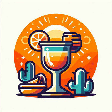 Cinco de mayo vector illustration. Traditional mexican drink.のイラスト素材