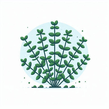 Illustration of a bunch of green leaves on a white background.のイラスト素材