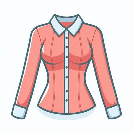 Women's blouse on a white background. Vector illustration in cartoon style.のイラスト素材