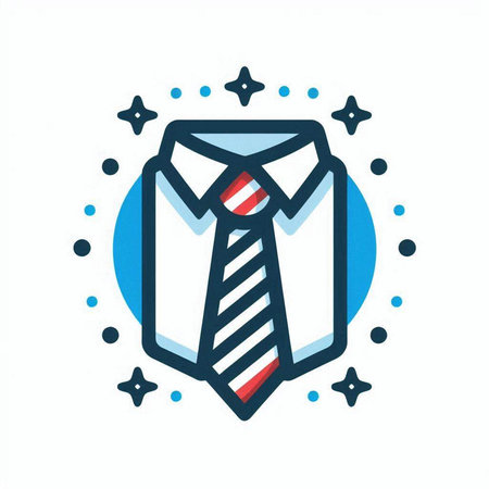 Shirt and necktie icon. Vector illustration of a shirt and necktie.のイラスト素材
